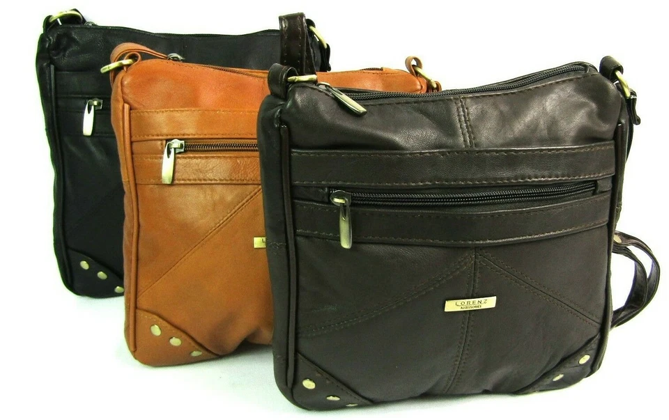 Ladies Womens High Quality Genuine Super Soft Leather Crossover Body Handbag Bag - Image 1 of 4