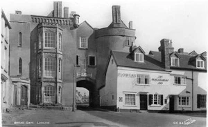 Broad Gate Ludlow Wheatsheaf Inn Pub unbenutzt RP old pc Walter Scott cc84 - Bild 1 von 1
