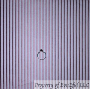 BonEful FABRIC FQ Cotton Quilt White Gray Pink Girl Bicycle Bike Calico Stripe S - Picture 1 of 16