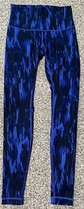 Lululemon Wunder Under High Rise Pant Painted Animal Sprinkler Black Blue 8 - Picture 1 of 5