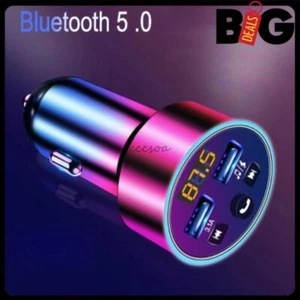 KFZ Bluetooth 5.0 FM Transmitter 2 USB 3.1A Adapter Auto MP3 Player Ladegerät - Picture 1 of 10
