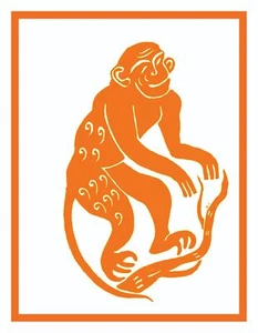 Folk Art Monkey Animal by Russian Ryback Counted Cross Stitch Pattern - Picture 1 of 9