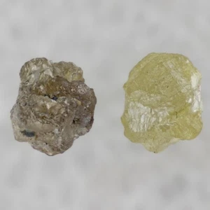 Diamante suelto natural sin cortar amarillo crudo de 0,76 quilates 2 piezas para joyas de diamantes en bruto - Imagen 1 de 5
