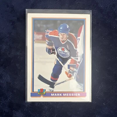 1991-92 Bowman Oilers Hockey Card #114 Mark Messier - Image 1 of 2