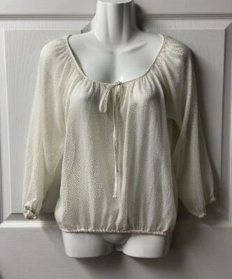 Dream Out Loud by Selena Gomez  Top Womens Size M Tie Front Semi Sheer Metallic - Image 1 of 4