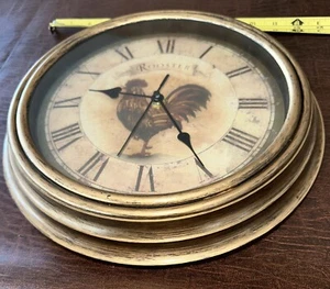 Hahn Bauernhaus Vintage naturbraun 13 Zoll Wanduhr - Bild 1 von 2