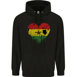 Sudadera con capucha de fútbol americano Love Ghana Flag Ghana Day para hombre 80 % algodón - Imagen 1 de 3