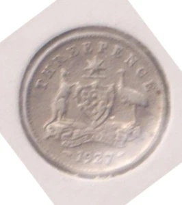 (H219-26) 1927 Australia 3d sterling silver coin (Z)  - Bild 1 von 1