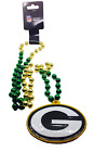 NFL Green Bay Packers Mardi Gras Beads With Medallion Necklace