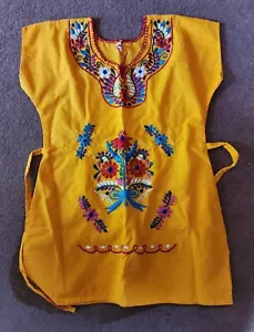 Handmade Girls Embroidered Mexican Dress Size 4 Vestidito Artesanal Talla 4 - Picture 1 of 4