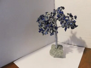 8"Lapis Gemstone Tree Natural Stone Nice Table Deco Known for Healing-300-Stones - Picture 1 of 7