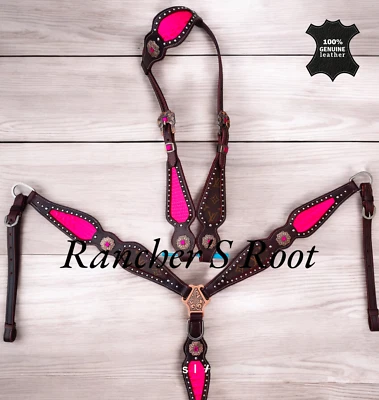 Western Horse Tack Set | Pink With Brown Tack set - Image 1 of 4