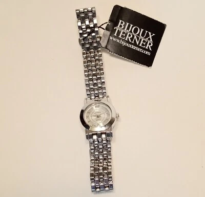 Reloj Bijoux Terner Mujer Nuevo con Etiquetas BATERÍA NUEVA Tono Plateado Cara Redonda #DJD Foto 1 de 4