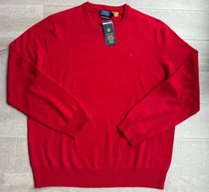 Neu mit Etikett Polo Ralph Lauren WASCHBARER ROTER PULLOVER AUS 100 % KASCHMIR GRÖSSE XXL - Bild 1 von 3