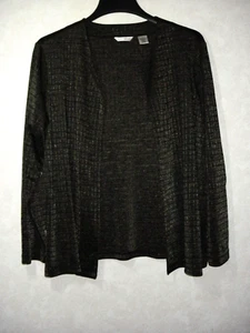 Laura Ashley Top Women XL Black Open Round Neck Long Sleeve - Picture 1 of 12