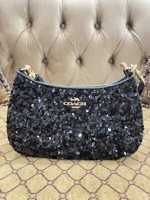 Новый с Ярлыками тренер CO951 Teri наплечная сумка в черный с блестками - Изображение 1 из 3