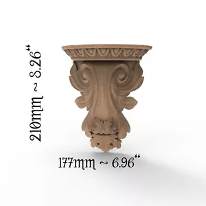 Wood Carved Corbel Vtg Baroque Fireplace Mantel Bracket Kitchen Cabinet Decor - Picture 1 of 12