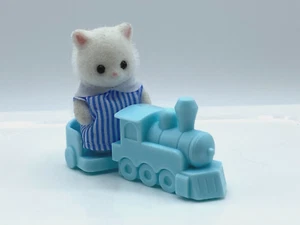 Calico Critters Sylvanian Families Persian Cat/ Blue Train With Seat For Baby - Picture 1 of 7