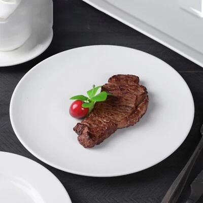 11" Flat Round Dinner Plates Set of 6, 12 & 18 – White Premium Porcelain - Image 1 of 4