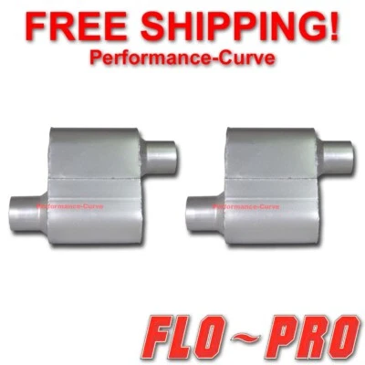 Par de silenciadores de escape de una sola cámara Performance Race Flo-Pro O/O 2,5" V72543 Foto 1 de 2