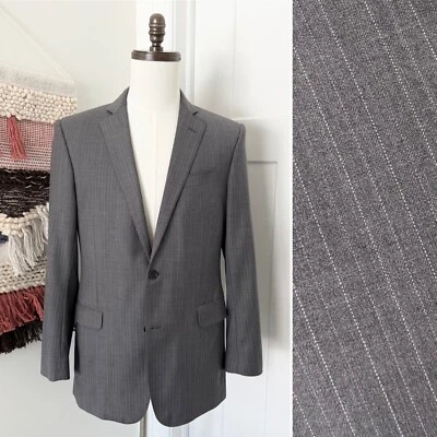 Brooks Brothers Explorer Regent Fit Wool Blend Pinstripe Blazer Grey Sz 38R - Image 1 of 4