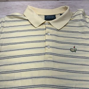 Masters Collection Polo Shirt Mens Large Yellow Stripe Golf Outdoor Sport - Picture 1 of 21