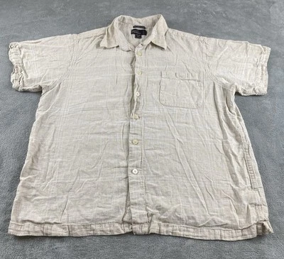 Marc Edwards Men’s XL Button Up Shirt Brown Plaid Casual C17 - Image 1 of 4