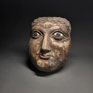 UNA IMPORTANTE CARA DE PIEDRA DE ALABASTRO SUMERIA DEL CERCANO ORIENTE DE UN GRAN VOTIVO. RARO - Imagen 1 de 13