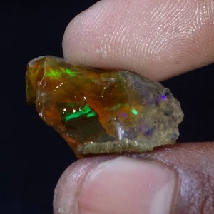 Opal Natural Ethiopian Loose Rough Raw Opal Gemstone Multi Fire Oil Rough 16 CT - Picture 1 of 12