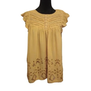 American Eagle Women's Size Medium Yellow Boho Top - Picture 1 of 9