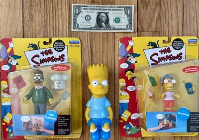 Lote de 2 figuras de acción Intelli-Tronic de Los Simpson Playmates: Flandes y Millhouse Foto 1 de 4