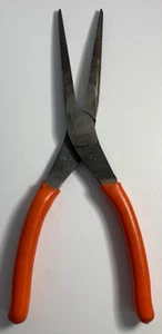 Snap On Tools USA 9" Talon Grip Long Needle Nose Pliers Orange Handle 97ACF - Picture 1 of 9