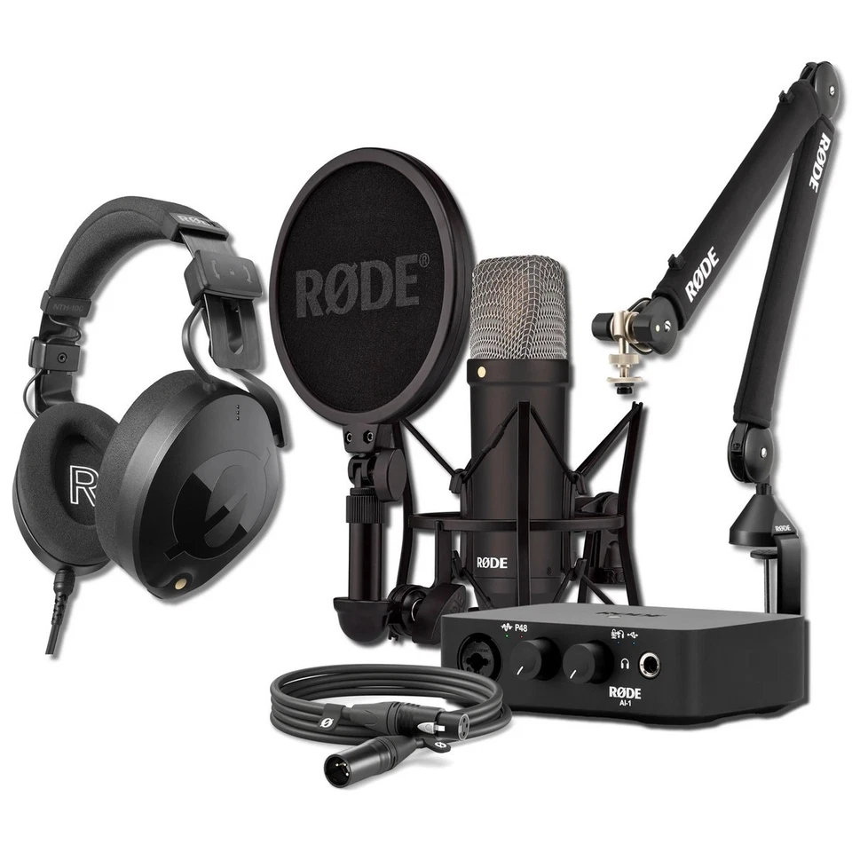Rode NT1 Signature Mic + PSA1+ Boom Arm + NTH-100 Headphones + AI-1 Interface - Image 1 of 1