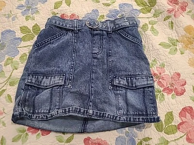 Falda Justice Jean Niñas 12 Azul Forrado Denim Bordado Cintura 22 Foto 1 de 4