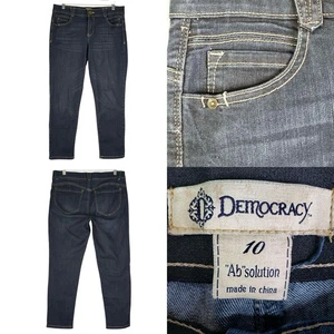 Democracy Jeans AB Solution donna taglia 10 blu skinny vita media 5 tasche - Foto 1 di 9