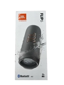 JBL Flip 6 Portable Waterproof Bluetooth Speaker (Grey) NEW - Picture 1 of 7