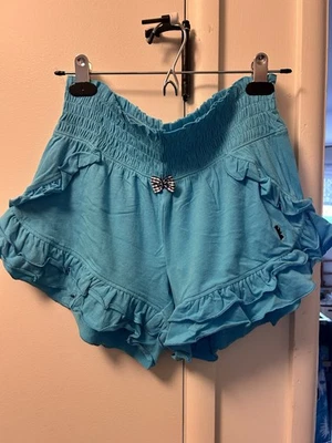 Juicy Couture Wrap Around Ruffle Smock Short , River Blue , Small - Image 1 of 4