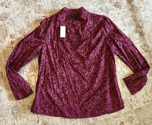 NEU!! Banana Republic rosa-braun Popover Tunika Baumwolle Rüschen gewebt Damen XL neu mit Etikett - Bild 1 von 11