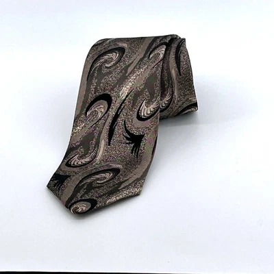 Corbata de seda con patrón de remolino abstracto Envoy edición limitada para hombre Foto 1 de 4