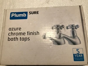 Plumb Sure Azurblau Chrom Badewannenarmaturen Paar viktorianisch traditionell - Bild 1 von 4