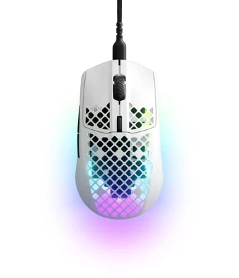SteelSeries Aerox 3 Snow Wired Gaming Mouse Ultra-Lightweight IP54-Rated - Image 1 of 4