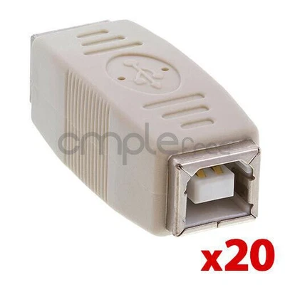 20 pack USB 2.0 B Female to B Female Coupler Adapter Connector Camera Printer - Image 1 of 4