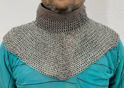 Flat Ring Chainmail Gorget 6 mm Neck Protection SCA Larp Chainmail Collar - Image 1 of 4