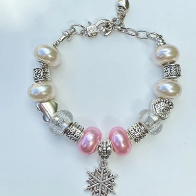 Рождественский браслет с брелоками из стекла и хрусталя ювелирные изделия праздничный подарок - Изображение 1 из 4
