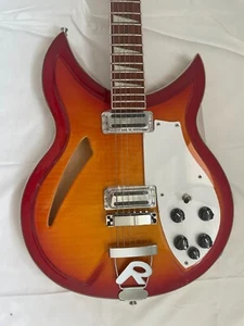 381 Electric Guitar With Flame Maple Top Semi-Hollow Body 2 Toaster Ric Pickup - Picture 1 of 6
