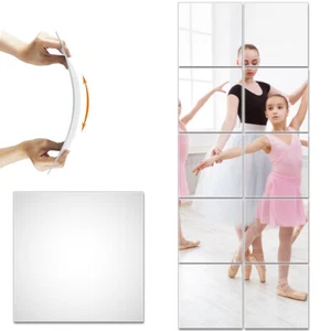 10Pc 30X30cm Mirror Tiles Wall Sticker Square Self Adhesive Stick On Home Decorદ - Picture 1 of 1