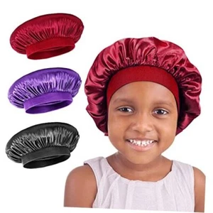 Kids Satin Sleeping Cap - Childs Sleep Bonnet for Curly 5-12 Years Multicolored - Picture 1 of 7