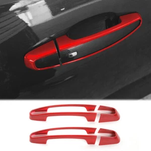 2x Cubierta de decoración de marco de manija de puerta exterior para Chevrolet Camaro 17+ rojo - Imagen 1 de 7