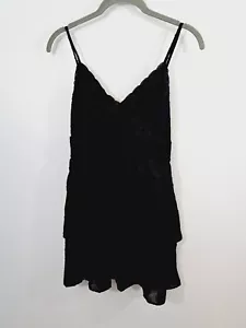NWT Wild Fable Black Tiered Mini Dress In Size Medium Adjustable Strap - Picture 1 of 6
