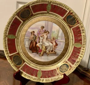Stunning Antique Royal Vienna Austria Porcelain Gold Gilding Cabinet Plate - Picture 1 of 15
